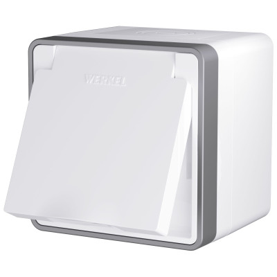 Werkel W5071201/ Розетка влагозащ. с зазем. с защит. крышкой и шторками Gallant (белый), a051568