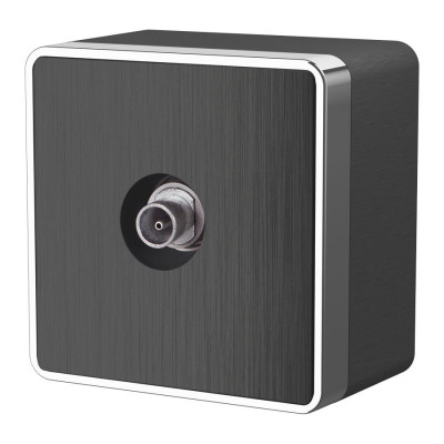 Werkel W5083004/ ТВ-розетка оконечная Gallant (графит рифленый), a051343