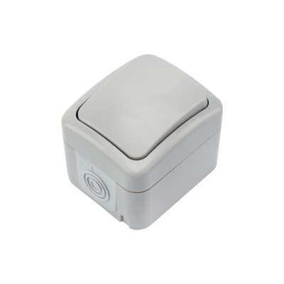 Переключатель проходной Mini OG IP54 о/у, серый KRANZ, KR-78-0837