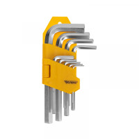 Набор ключей имбусовых HEX KRANZ 1,5-10 мм, CrV, 9 шт., KR-12-5215