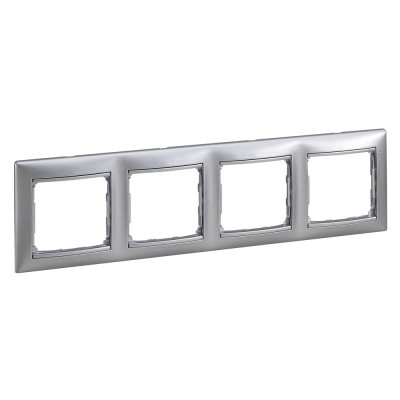Legrand Рамка 4 поста - Legrand Valena - алюминий, 770154