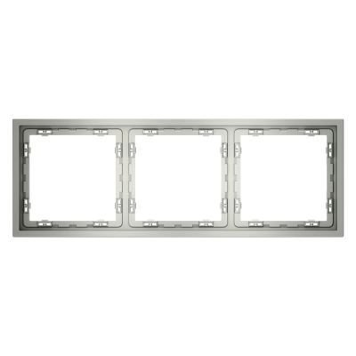 Рамка пластиковая VOLTUM S70 на 3 поста, (сталь), VLS100305
