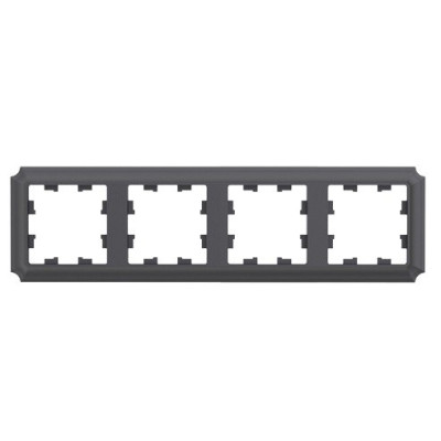 ATN101404 - ATLASDESIGN ANTIQUE 4-постовая РАМКА, универсальная, БАЗАЛЬТ, Systeme Electric