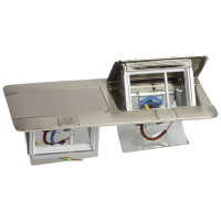 Выдвижной розеточный блок - неукомплектованный - IP 40 - 6 модулей - нержавеющая сталь