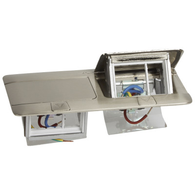 Выдвижной розеточный блок - неукомплектованный - IP 40 - 6 модулей - нержавеющая сталь