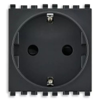 Vimar Розетка 2P+T 16A немецкий стандарт для накладок Eikon Exe с круглыми отверстиями, серая, 22208 Vimar Розетка 2P+T 16A немецкий стандарт для накладок Eikon Exe с круглыми отверстиями, серая, 22208