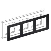 IRIDIUM Рамка на 3 поста, черный, Monaco 03 с кромкой, 03P305
