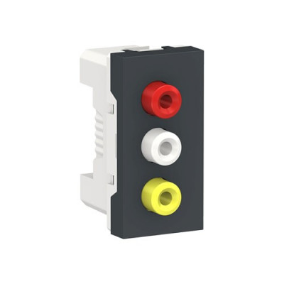 NU343154 - Unica modular розетка 3 rca, 2 модуля, антрацит