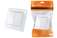 Выключатель 2-х кл. 10А белый "Лама" TDM Electric, SQ1815-0002
