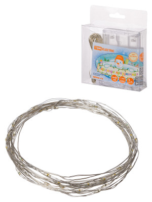 Гирлянда светодиодная "Роса50" 50LED, 5м, 3000К, 3хАА, TDM Electric, SQ0361-0052