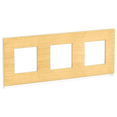 PURE рамка 3-поста, горизонтальная, КЛЕН/белый