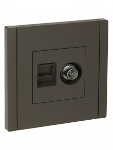 FORTE&PIANO Роз. двойная TV+RJ45 кат.6 FP337 сер. IEK, FP-AK20-2-K03