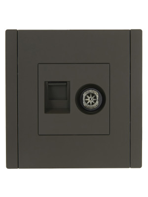 FORTE&PIANO Роз. двойная TV+RJ45 кат.6 FP337 сер. IEK, FP-AK20-2-K03