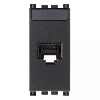 Vimar Розетка RJ45 Netsafe Cat6 UTP, с антибактериальным покрытием, серая, 19339.13.AB