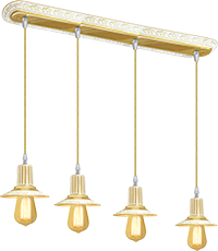 FD1078SOP Fede MILANO Светильник потолочный подвесной c четырьмя лампами без ретро-ламп MILANO, Gold White Patina