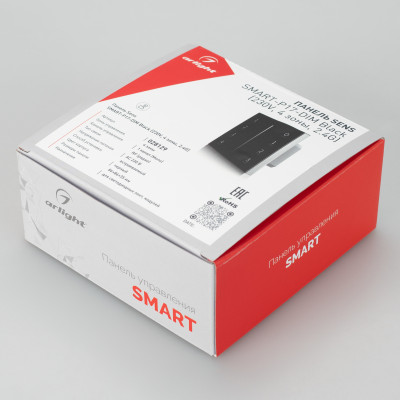 Панель Sens SMART-P17-DIM Black (230V, 4 зоны, 2.4G) (Arlight, IP20 Пластик, 5 лет), 028129