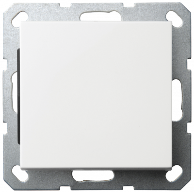Выключатель одноклавишный 10A 250V~ с накладкой, цвет белый глянцевый, G3011W, Jasmart Electric