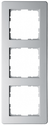 Рамка G-Flex 3-постовая, цвет Алюминий, G1103S, Jasmart Electric