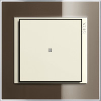 Gira Выключатель 1-клавишный, с подсветкой, глянцевый кремовый - коричневый, серия Event Clear