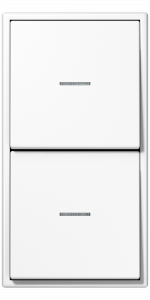 Jung Блок: Выключатель 1-клавишный + Выключатель 1-клавишный, с подсветкой, серия LS 990