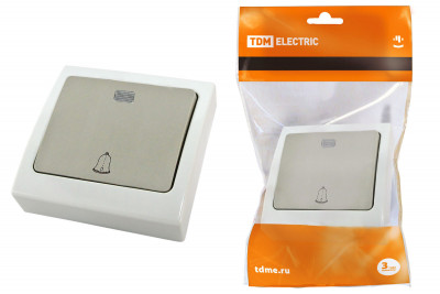 Кнопка звонковая с подсветкой скрытой установки IP54 6A "Вуокса" TDM Electric, SQ1803-0107