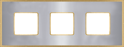 FD01433CBOB Fede Belle Epoque Metal Рамка 3-ная, Bright Chrome+Bright Gold