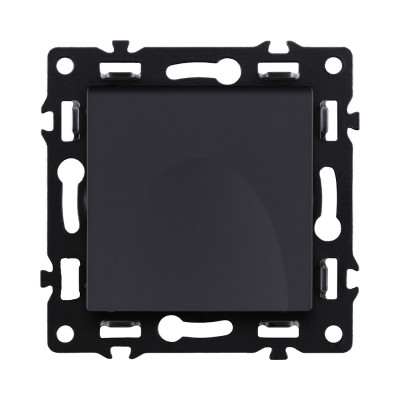 Розетка штепсельная SCHUKO 16A/250 В с крышкой, черный Kollinger Asthetik AS-015BK