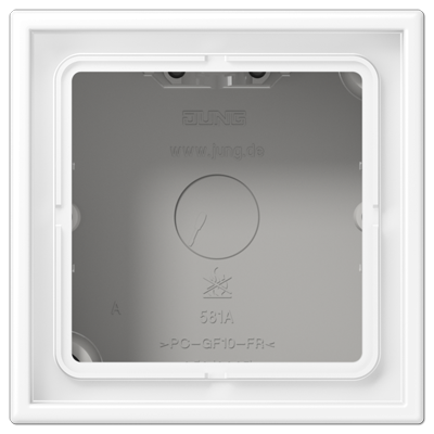 Коробка накладного монтажа 1 пост, с негорючим основанием и встроенной рамкой; дюропласт; белый матовый, LS581AWWM