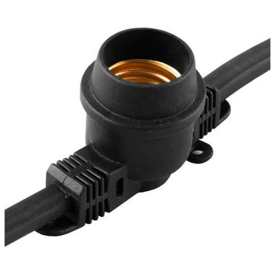 Гирлянда 230V  400 E27 черный, шаг 25cm, IP 65, 100м +1,5м шнур,  CL25-100, Feron 48167