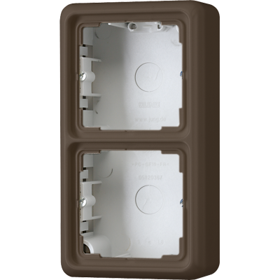 Коробка 2-кратная, накладная, с рамкой; коричневая, CD582ABR