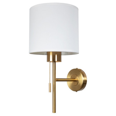 Arte Lamp PROXIMA, Бра, цвет арматуры - ПОЛИРОВАННАЯ МЕДЬ, цвет плафона/декора - БЕЛЫЙ, 1х60W E27, A4031AP-1PB