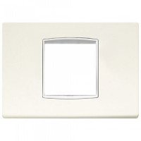 20652.B01 - Vimar Накладка классика на 2 модуля центрально арктическая белая с белым обрамлением