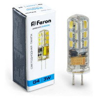 Лампа светодиодная, (3W) 12V G4 6400K JC, LB-422, Feron 25533
