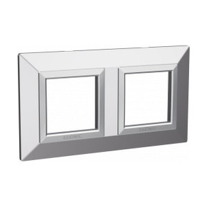 4404854 - ДКС Рамка из металла, "Avanti", светло-серебристая, 2 поста