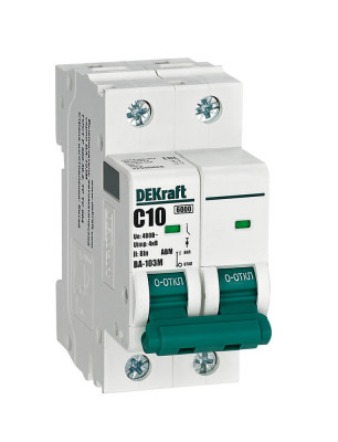 DEKraft Авт. выкл. без теплозащиты 2P 10А х-ка C 6кА ВА-103M