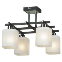 LUSSOLE COSTANZO Люстра потолочная, цвет основания - хром, плафон - стекло (цвет - белый), 4x40W E14, LSL-9007-04