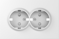 Donel S08 матовый белый накладка для розетки 2-й с заземлением, со шторками 16A 250 В~,серия DB, DS22233