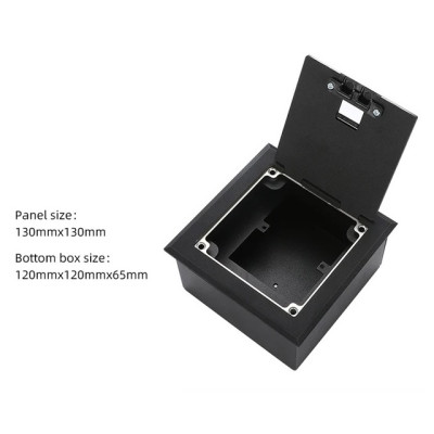 Люк напольный на 1 модуль (горизонт.), металлический, h=65мм, с рамкой, крышка без углубления, TIMIUX, черный, EU1GH65R BL