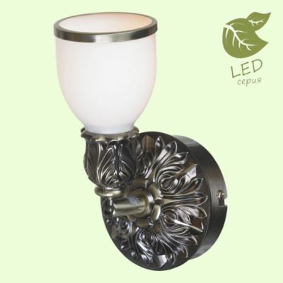 LUSSOLE FURLO Спот, цвет основания - бронзовый, плафон - стекло (цвет - белый), 1x6W E14, GRLSL-7301-01