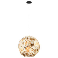 39756 Подвес SKOURA, 1x60W(E27), ?500, сталь, черный, латунь