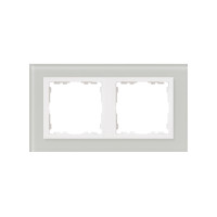 Simon S82N Рамка 2-ная, натуральный - белый (стекло), 82627-60