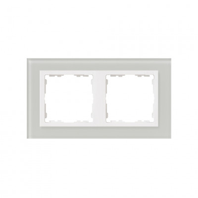 Simon S82N Рамка 2-ная, натуральный - белый (стекло), 82627-60