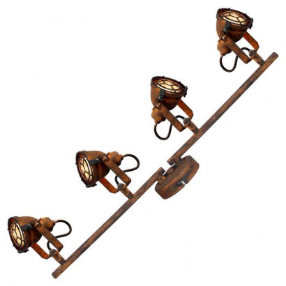 LUSSOLE ROCKVILLE Линейный спот, цвет основания - коричневый, плафон - металл (цвет - коричневый), 4x50W GU10, LSP-9803