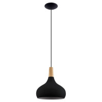 900162 Подвес SABINAR, 1x40W(E27), ?280, сталь, дерево, черный, коричневый