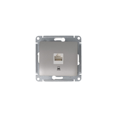 GLOSSA РОЗЕТКА компьютерная RJ45 кат.5E, механизм, ПЛАТИНА