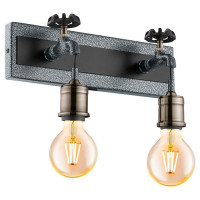 49102 Бра СOLDCLIFF, 2х60W (E27), L350, H175, A155, сталь, cеребряный состаренный, черный//сталь, бро, 49102