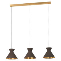 900348 Подвес NASTASIA, 3x40W(E27), сталь, черный/текстиль, капучино, латунный