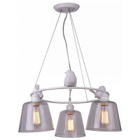 Arte Lamp PASSERO, Люстра, цвет арматуры - белый, цвет плафона/декора - ПРОЗРАЧНЫЙ, 3х40W E27, A4289LM-3WH
