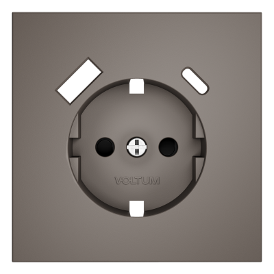 Накладка для розетки с заземлением и защитными шторками, с USB A+C, S70 (капучино), VLS001014