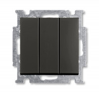 ABB BJB Basic 55 Шато (чёрн) Выключатель 3-клавишный, 16А